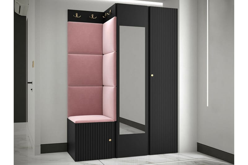 Dunvegan Garderob m. Spegel Black - Säilytys - Vaatesäilytys - Vaatekaappi