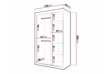 Dunvegan vaatekaappi 120 cm maalattua puuta - Valkoinen - Säilytys - Vaatesäilytys - Vaatekaappi