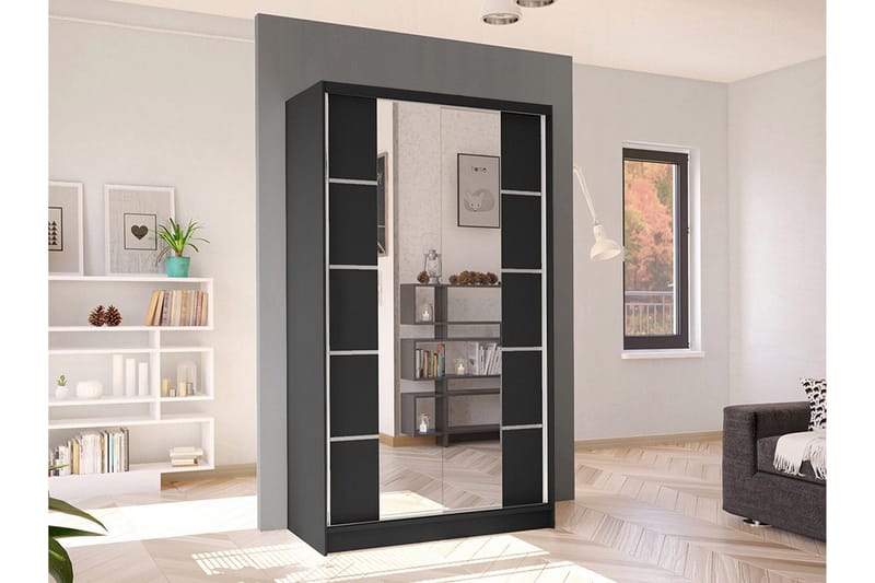 Glenmore Garderob m. Spegel Black - Säilytys - Vaatesäilytys - Vaatekaappi