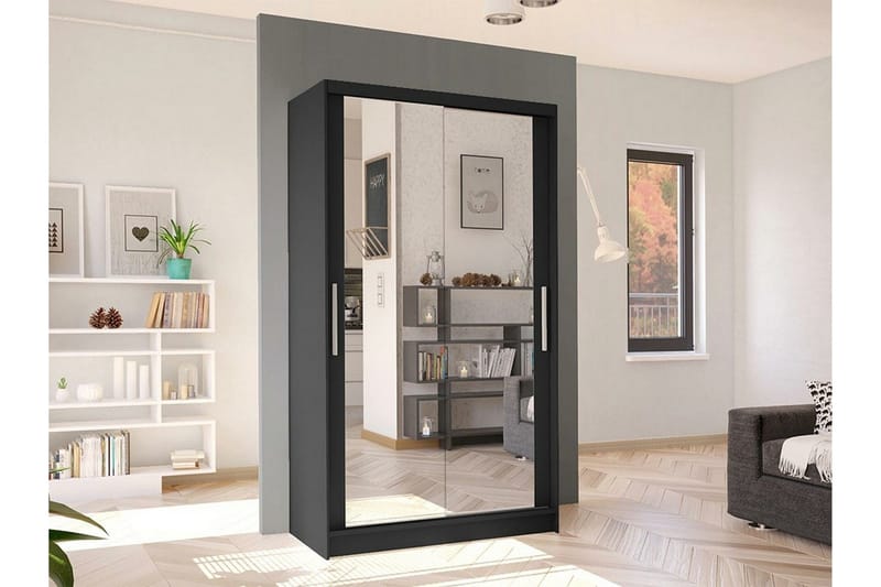 Glenmore Garderob m. Spegel Black - Säilytys - Vaatesäilytys - Vaatekaappi