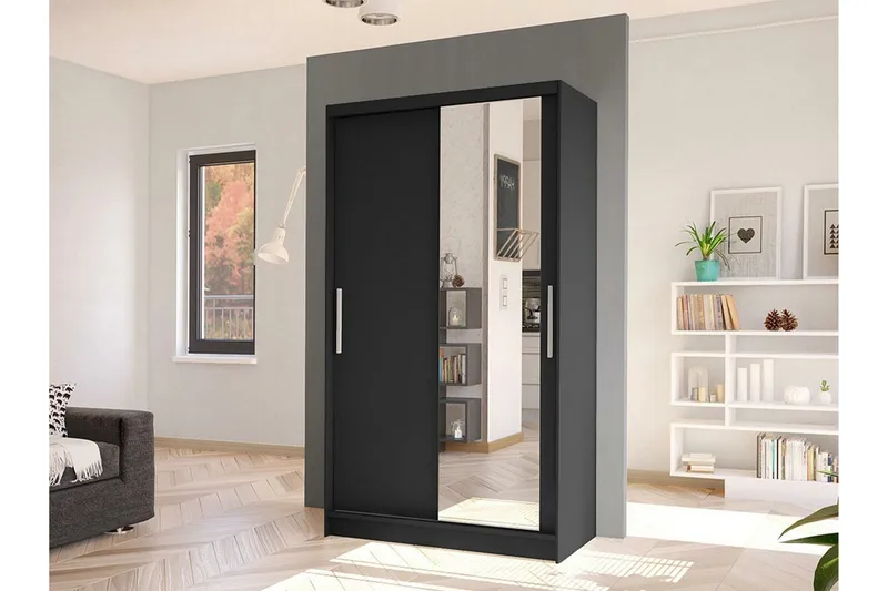 Glenmore Garderob m. Spegel Black - Säilytys - Vaatesäilytys - Vaatekaappi