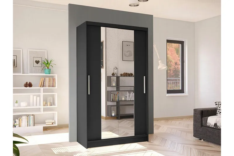 Glenmore Garderob m. Spegel Black - Säilytys - Vaatesäilytys - Vaatekaappi