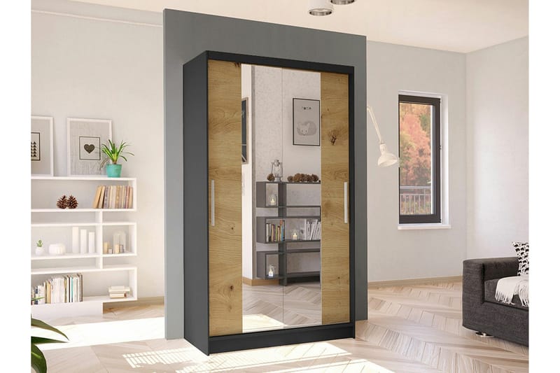Glenmore Garderob m. Spegel Black - Säilytys - Vaatesäilytys - Vaatekaappi