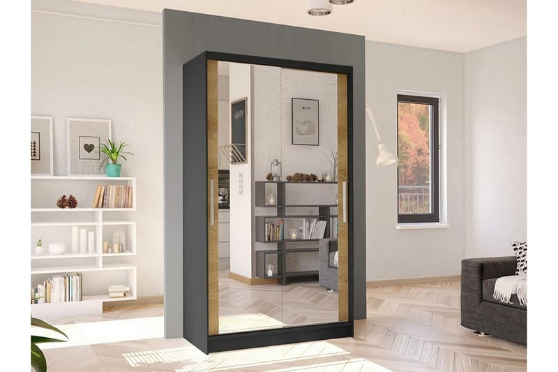 Glenmore Garderob m. Spegel Black - Säilytys - Vaatesäilytys - Vaatekaappi