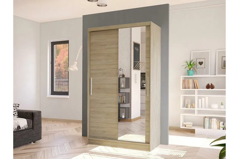 Glenmore Garderob m. Spegel Brown - Säilytys - Vaatesäilytys - Vaatekaappi