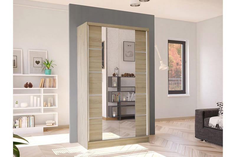 Glenmore Garderob m. Spegel Brown - Säilytys - Vaatesäilytys - Vaatekaappi