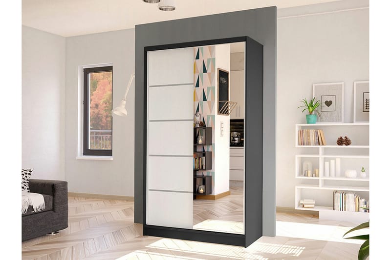 Glenmore Garderob m. Spegel White - Säilytys - Vaatesäilytys - Vaatekaappi