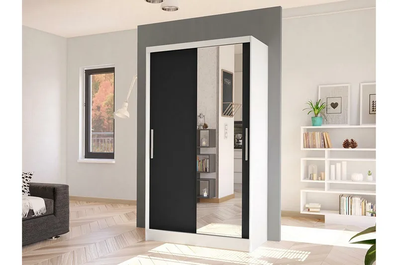 Glenmore Garderob m. Spegel White - Säilytys - Vaatesäilytys - Vaatekaappi