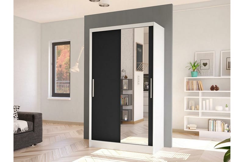 Glenmore Garderob m. Spegel White - Säilytys - Vaatesäilytys - Vaatekaappi