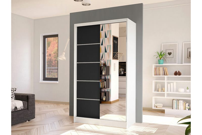 Glenmore Garderob m. Spegel White - Säilytys - Vaatesäilytys - Vaatekaappi