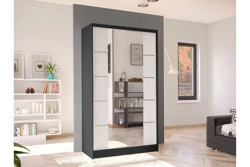 Glenmore Garderob m. Spegel White - Säilytys - Vaatesäilytys - Vaatekaappi