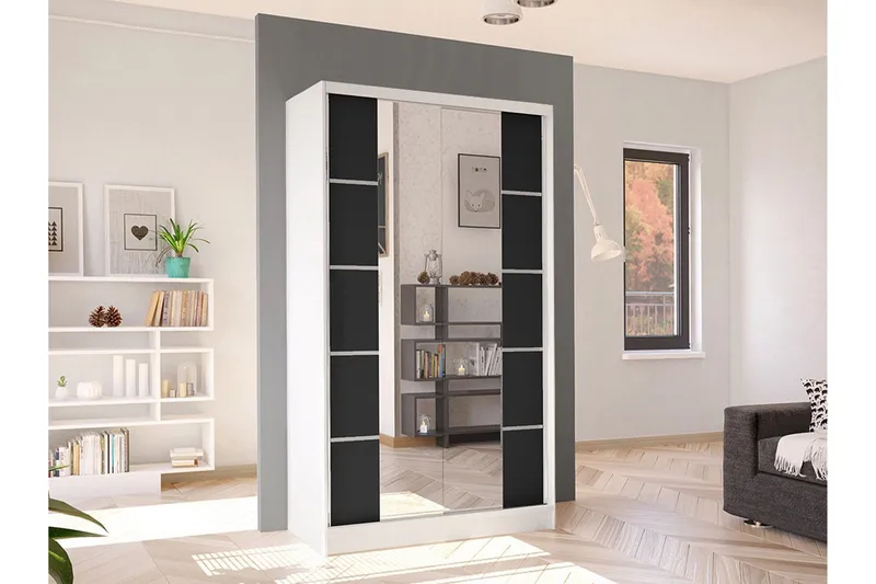 Glenmore Garderob m. Spegel White - Säilytys - Vaatesäilytys - Vaatekaappi