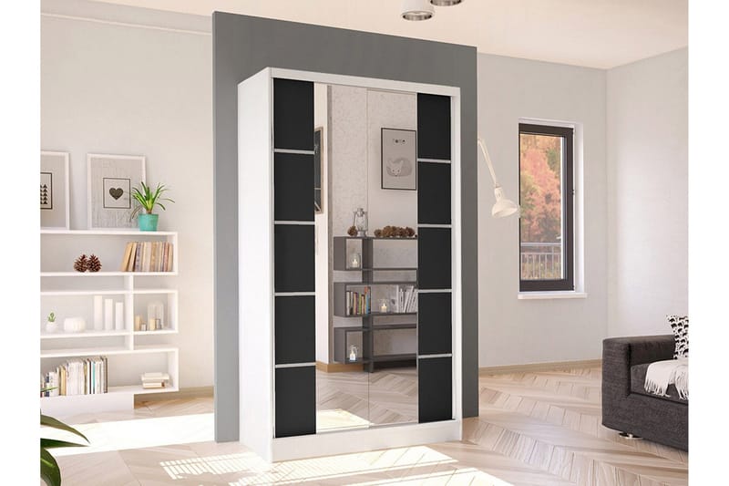 Glenmore Garderob m. Spegel White - Säilytys - Vaatesäilytys - Vaatekaappi