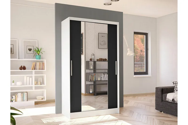 Glenmore Garderob m. Spegel White - Säilytys - Vaatesäilytys - Vaatekaappi