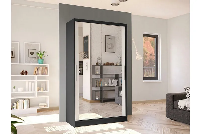 Glenmore Garderob m. Spegel White - Säilytys - Vaatesäilytys - Vaatekaappi