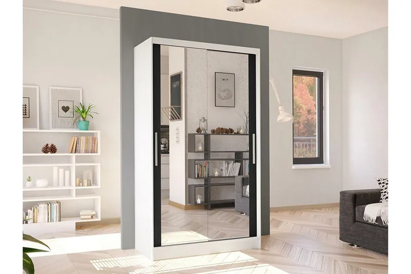 Glenmore Garderob m. Spegel White - Säilytys - Vaatesäilytys - Vaatekaappi