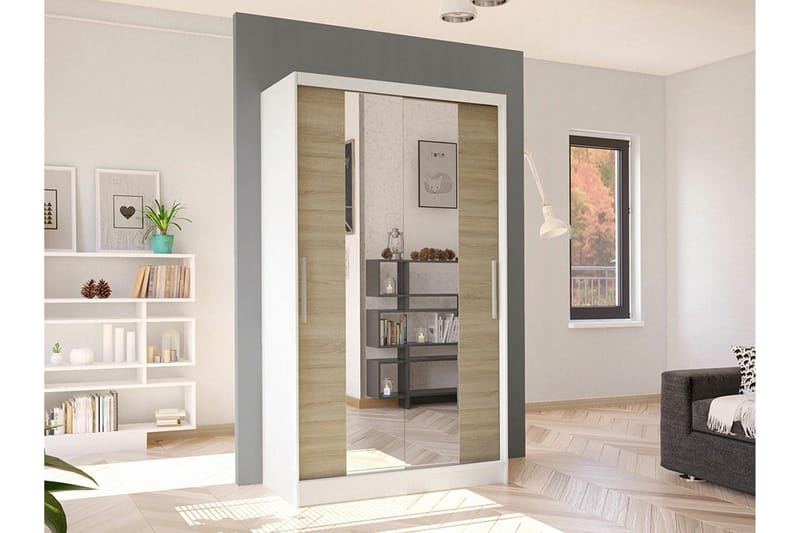 Glenmore Garderob m. Spegel White - Säilytys - Vaatesäilytys - Vaatekaappi