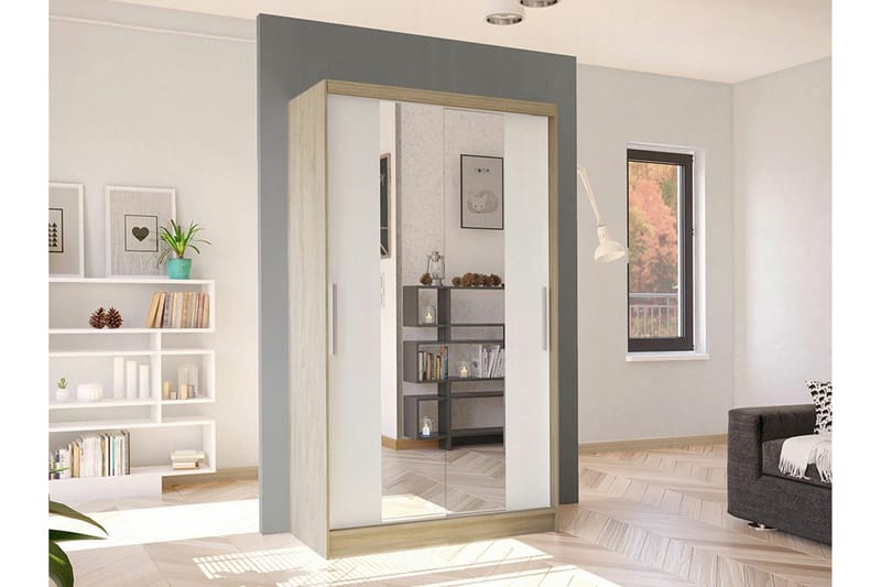 Glenmore Garderob m. Spegel White - Säilytys - Vaatesäilytys - Vaatekaappi