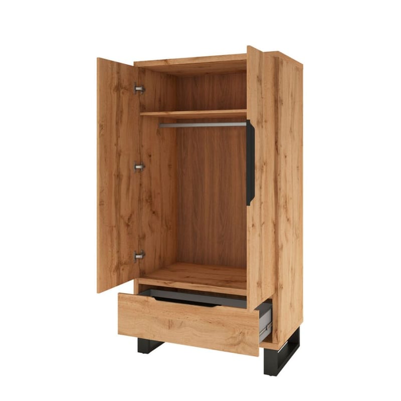 Vaatekaappi Halle, 2 ovea 1 laatikko - Säilytys - Vaatesäilytys - Vaatekaappi