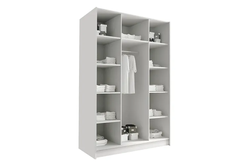 Vaatekaappi Herrljunga 150 cm - Valkoinen/Kulta - Säilytys - Vaatesäilytys - Vaatekaappi