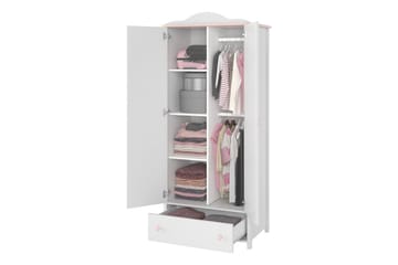 Hilts vaatekaappi 85x196 cm puuta - Valkoinen - Säilytys - Vaatesäilytys - Vaatekaappi