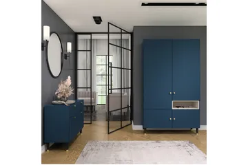 Vaatekaappi Includo 120x205 cm - Sininen - Säilytys - Vaatesäilytys - Vaatekaappi