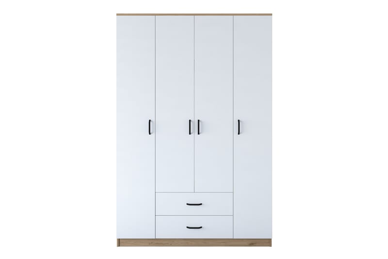 Jabir Vaatekaappi 140x210 cm Ruskea/Valkoinen - Hanah Home - Säilytys - Vaatesäilytys - Vaatekaappi