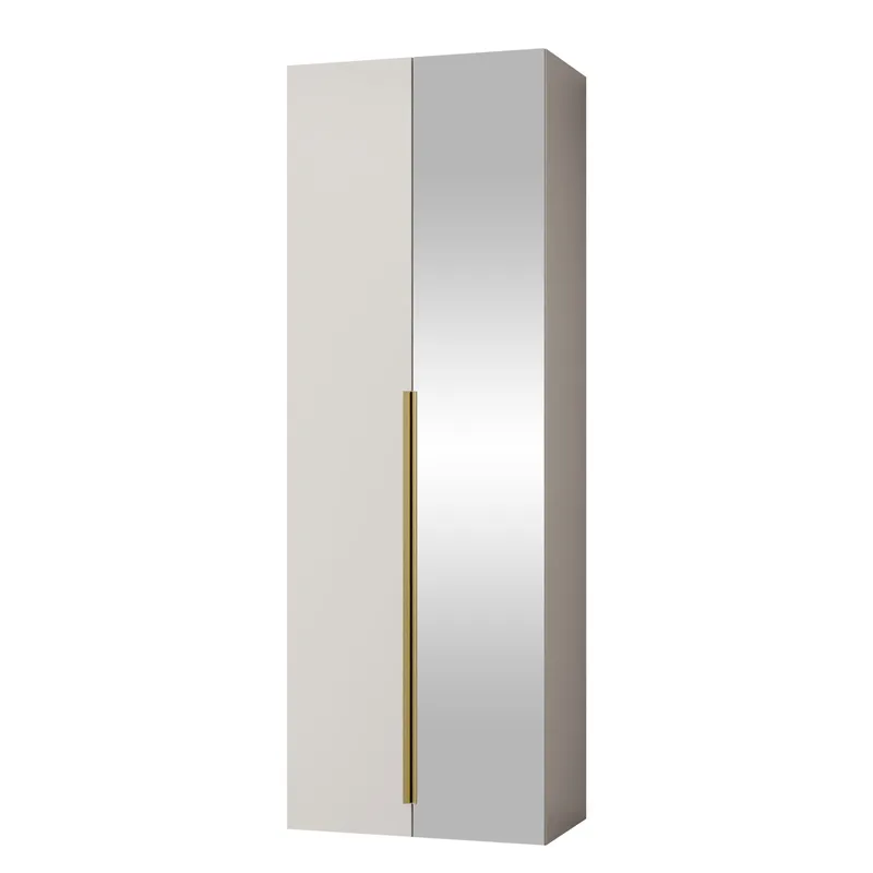 vaatekaappi KERKIN 2D -vaatekaappi peilillä beige, undefined