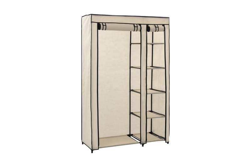 Kokoontaitettava vaatekaappi kerma 110 x 45 x 175 cm kangas - Kerma - Säilytys - Vaatesäilytys - Vaatekaappi