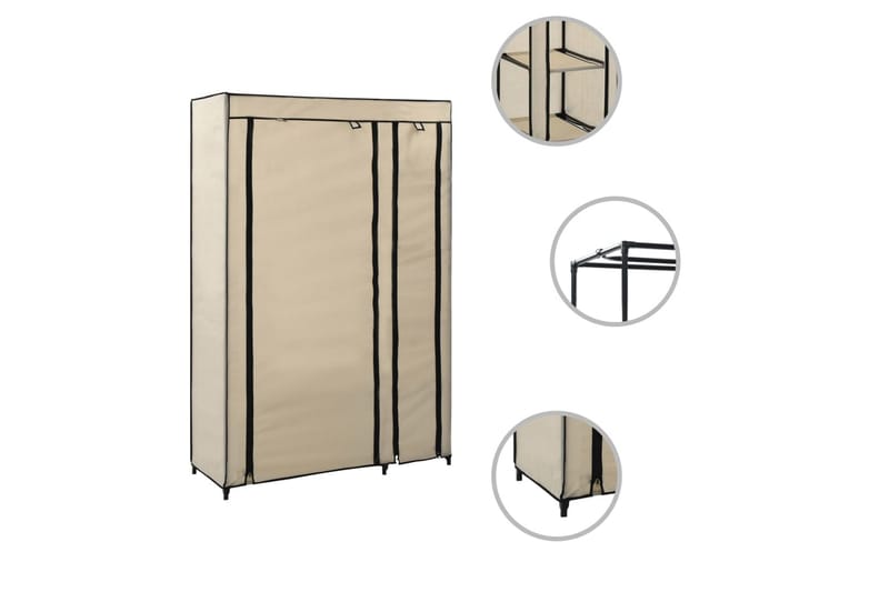Kokoontaitettavat vaatekaapit 2kpl kerma 110x45x175cm kangas - Kerma - Säilytys - Vaatesäilytys - Vaatekaappi