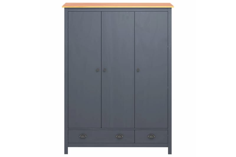 Kolmiovinen vaatekaappi Hill Range harmaa 127x50x170cm mänty - Harmaa - Säilytys - Vaatesäilytys - Vaatekaappi
