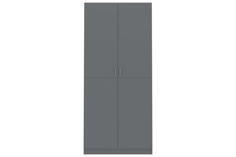 Vaatekaappi korkeakiilto harmaa 90x52x200 cm lastulevy - Harmaa - Säilytys - Vaatesäilytys - Vaatekaappi
