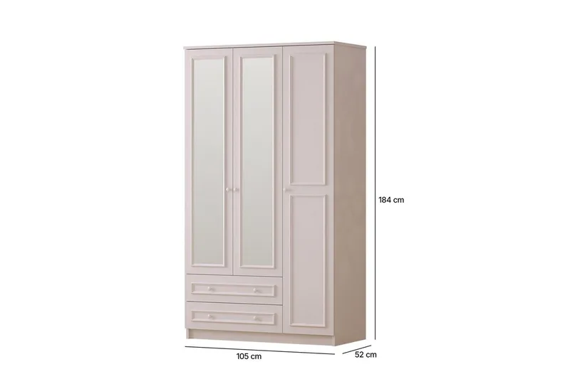 Kovric Kulmavaatekaappi 105x182 cm - Matta Valkoinen - Säilytys - Vaatesäilytys - Vaatekaappi - Kulmavaatekaappi