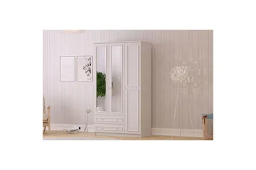 Kovric Kulmavaatekaappi 105x182 cm - Matta Valkoinen - Säilytys - Vaatesäilytys - Vaatekaappi