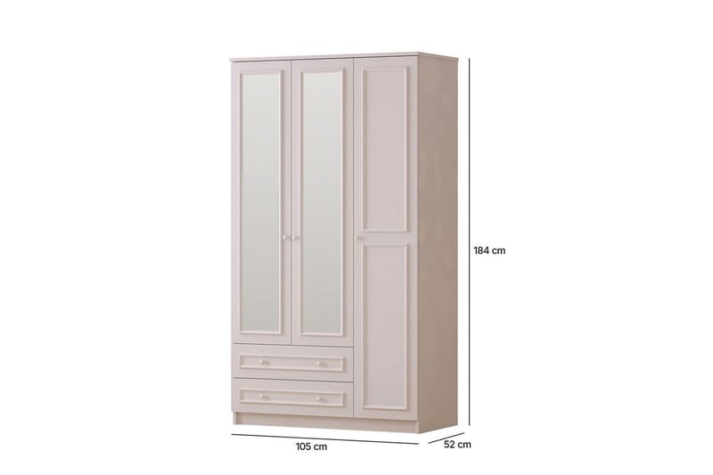 Kovric Kulmavaatekaappi 105x182 cm - Matta Valkoinen - Säilytys - Vaatesäilytys - Vaatekaappi - Kulmavaatekaappi