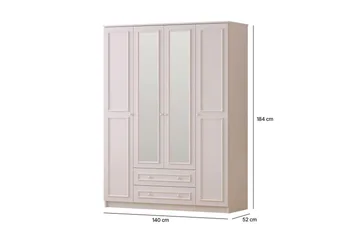 Kovric Kulmavaatekaappi 140x184 cm - Matta Valkoinen - Säilytys - Vaatesäilytys - Vaatekaappi