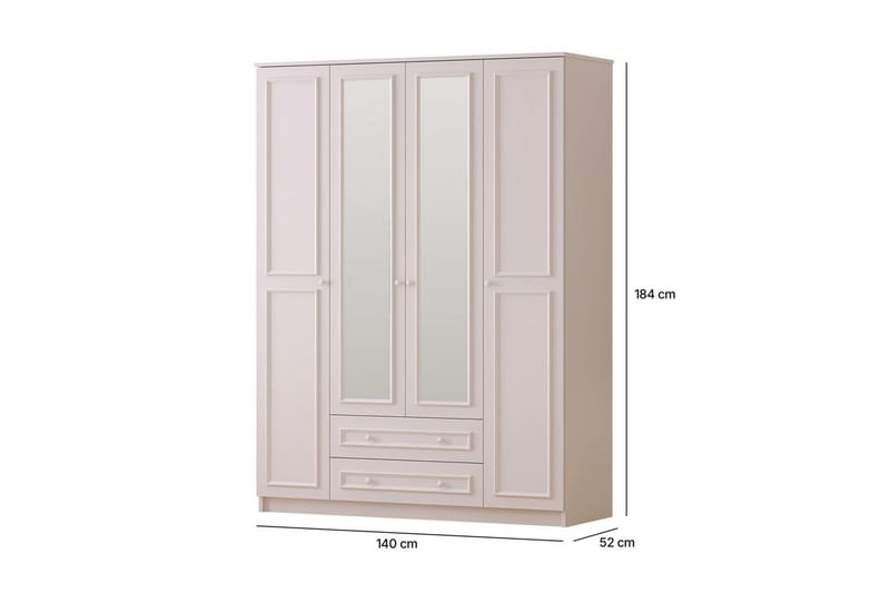 Kovric Kulmavaatekaappi 140x184 cm - Matta Valkoinen - Säilytys - Vaatesäilytys - Vaatekaappi - Kulmavaatekaappi