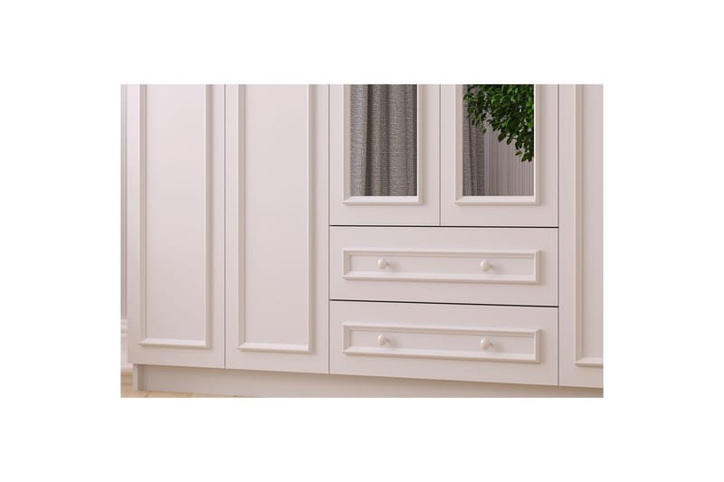 Kovric Kulmavaatekaappi 210x184 cm - Matta Valkoinen - Säilytys - Vaatesäilytys - Vaatekaappi - Kulmavaatekaappi