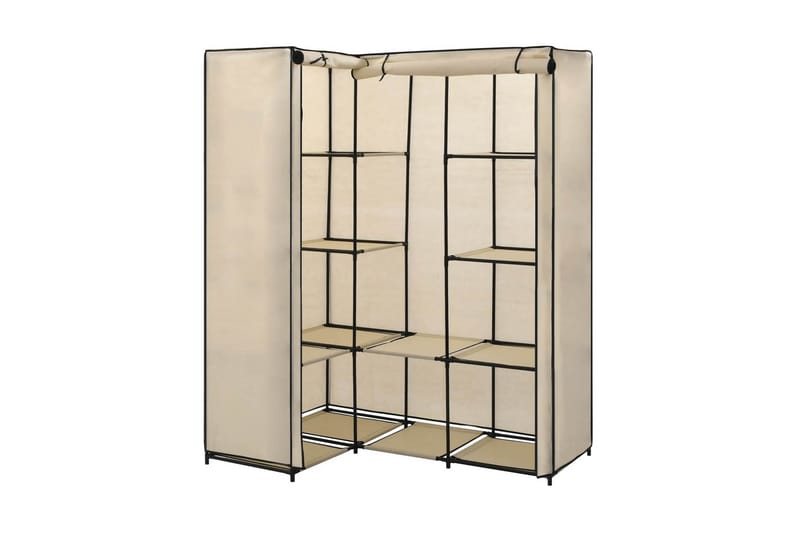 Kulmavaatekaappi kerma 130x87x169 cm - Kerma - Säilytys - Vaatesäilytys - Vaatekaappi - Kulmavaatekaappi