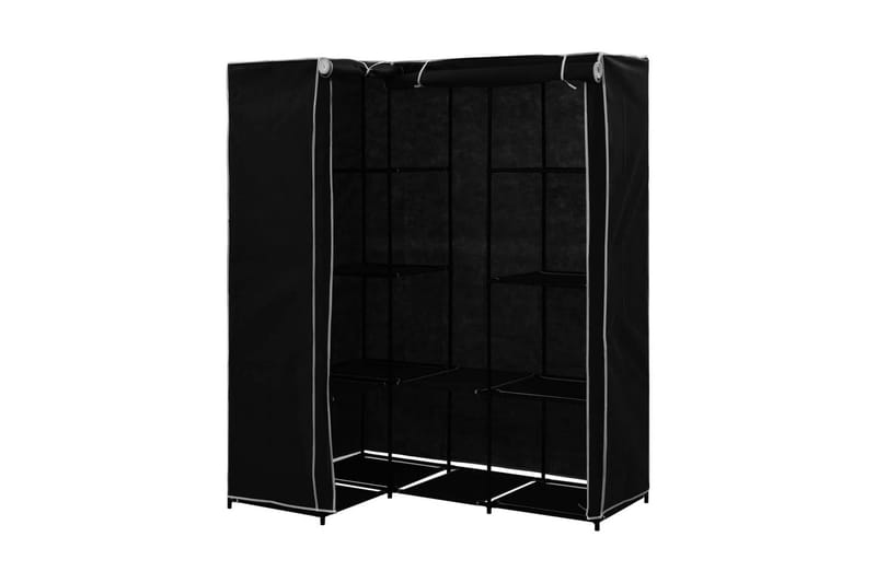 Kulmavaatekaappi musta 130x87x169 cm - Musta - Säilytys - Vaatesäilytys - Vaatekaappi - Kulmavaatekaappi