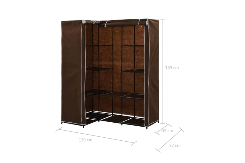 Kulmavaatekaappi ruskea 130x87x169 cm - Ruskea - Säilytys - Vaatesäilytys - Vaatekaappi - Kulmavaatekaappi