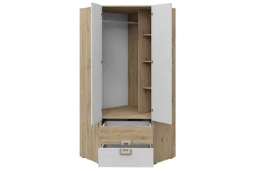 Vaatekaappi Hermanboda 87x87x190 cm - Beige/Valkoinen - Säilytys - Vaatesäilytys - Vaatekaappi - Kulmavaatekaappi