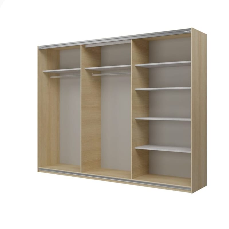 Vaatekaappi Kuuti 3 liukuovella - Lindberg-tammi - Säilytys - Vaatesäilytys - Vaatekaappi