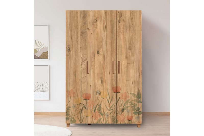 Leva Vaatekaappi 120x189 cm Ruskea - Hanah Home - Säilytys - Vaatesäilytys - Vaatekaappi