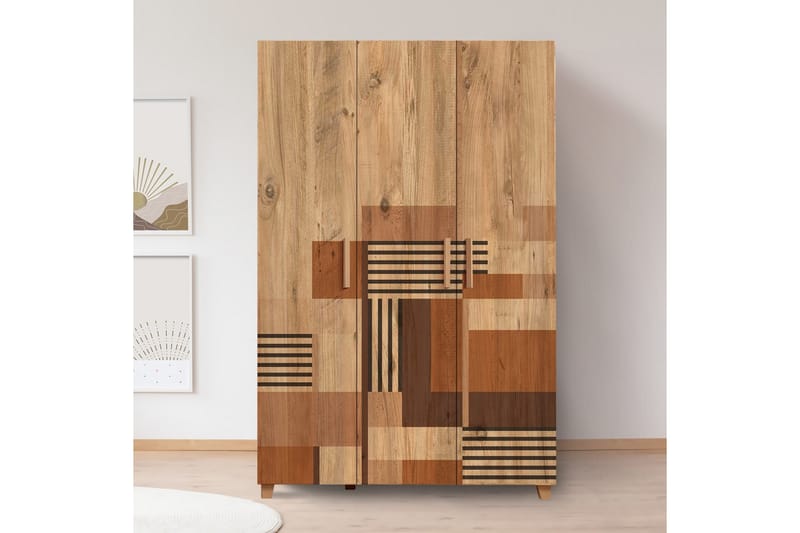 Leva Vaatekaappi 120x189 cm Ruskea - Hanah Home - Säilytys - Vaatesäilytys - Vaatekaappi