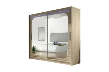 Vaatekaappi London 180x57x215 cm - Beige/Valkoinen - Säilytys - Vaatesäilytys - Vaatekaappi