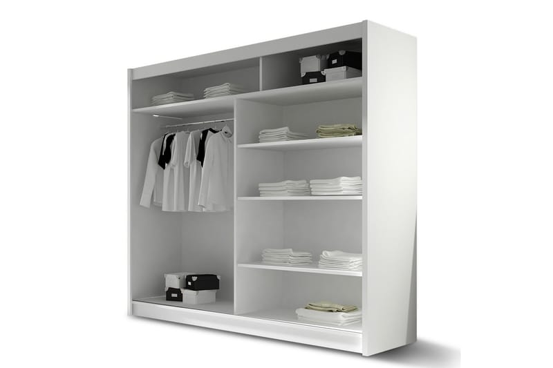 Vaatekaappi London 180x57x215 cm - Beige/Valkoinen - Säilytys - Vaatesäilytys - Vaatekaappi