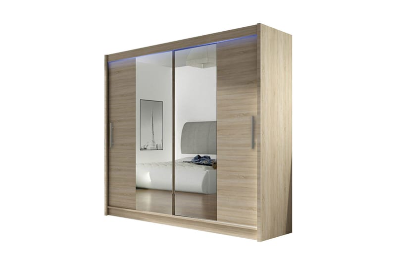 Vaatekaappi London 180x57x215 cm, Beige/Valkoinen