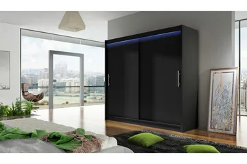 Vaatekaappi London 180x57x215 cm - Valkoinen - Säilytys - Vaatesäilytys - Vaatekaappi
