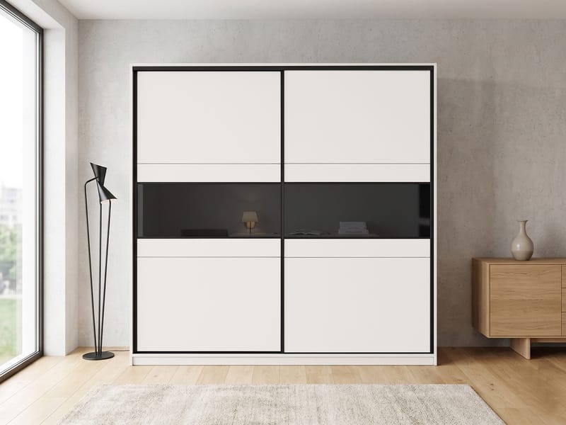 vaatekaappi MANHATTAN - beige ja musta - Säilytys - Vaatesäilytys - Vaatekaappi